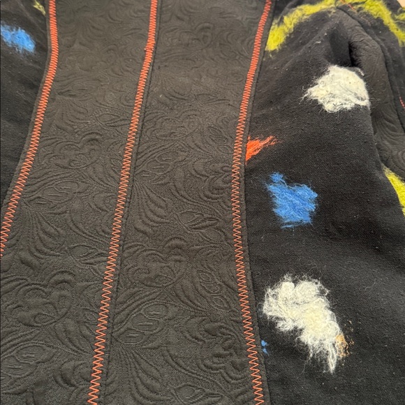 Vintage-Abstract Fuzzy Inlay Pieced Jacket Coat-Y2K-S - Picture 8 of 8